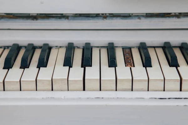 Piano Keys White Color Decorations Studio — Stock Photo, Image