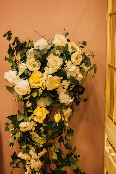 Flowers in studio design, floral interior decoration