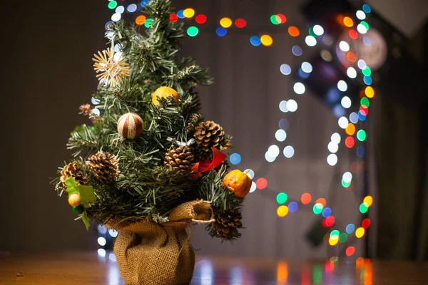 Christmas New Year Holidays Background Winter Season Tree Apartment Interior — Stock Photo, Image