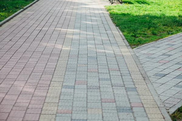 Stenen Van Wandelpad Stadspark Overdag — Stockfoto