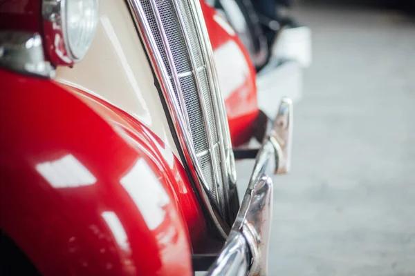 Detalles Del Coche Retro Primer Plano Garaje — Foto de Stock