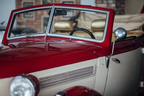 Detalhes Carro Retro Close Garagem — Fotografia de Stock