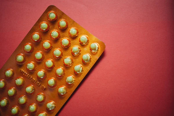 Monte Comprimidos Para Medicamentos Fundo Feito Pílulas Coloridas Cápsulas — Fotografia de Stock