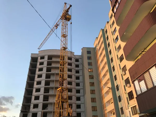 Local Construção Com Novas Casas Construção — Fotografia de Stock