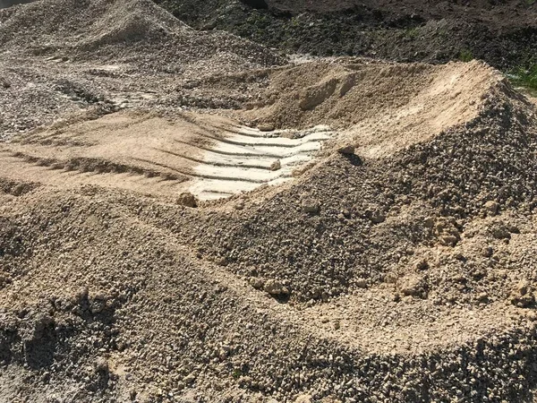 Spår Traktorer Sanden — Stockfoto