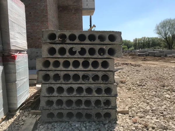 Concrete Blocks Construction Side Daytime — Stock Photo, Image