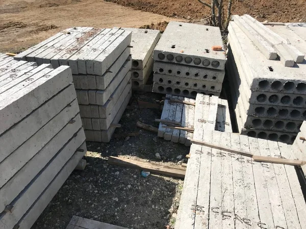 Concrete Blocks Construction Side Daytime — Stock Photo, Image