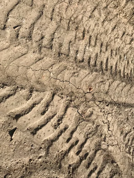 Traces Tracteurs Sur Sable — Photo