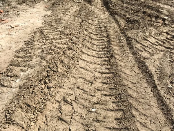 Traces Tractors Sand — Stock Photo, Image