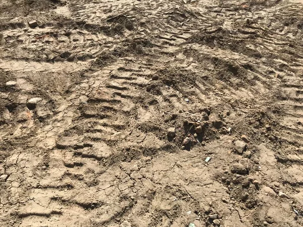 Traces Tracteurs Sur Sable — Photo