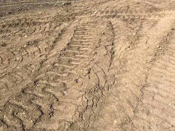 Traces Tracteurs Sur Sable — Photo