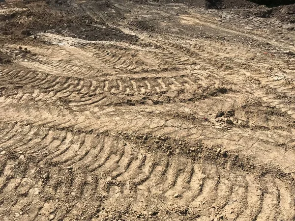 Spår Traktorer Sanden — Stockfoto