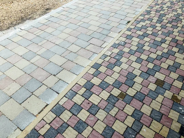 Pavers Aninhados Várias Cores Jardim Chique Durante Dia — Fotografia de Stock