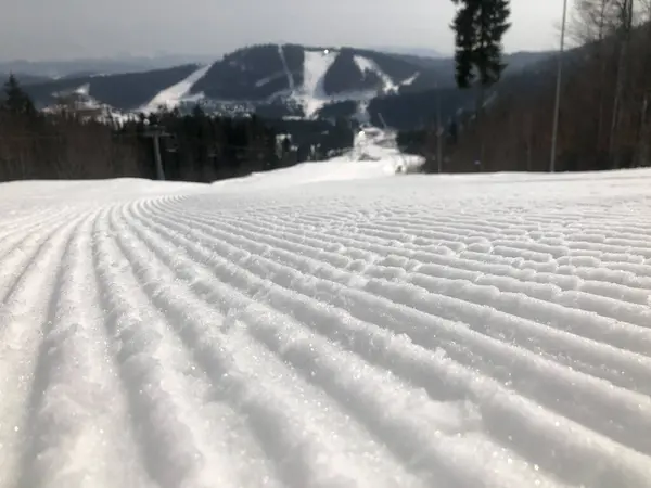 Pista Sci Vuota Perfettamente Preparata Durante Giorno — Foto Stock