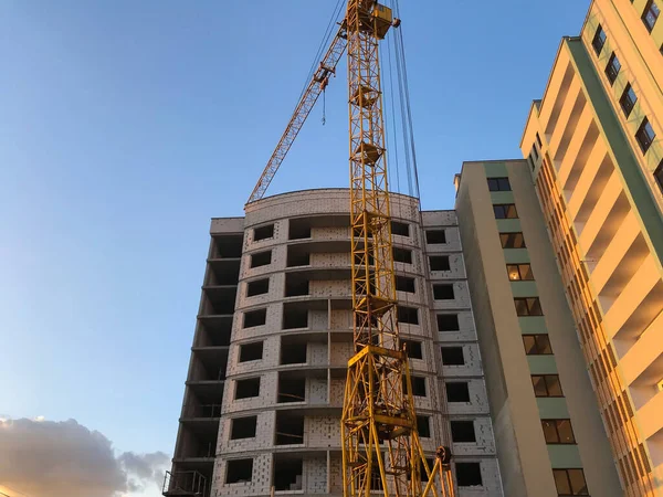 Bouwterrein Met Nieuwe Woningen Aanbouw — Stockfoto