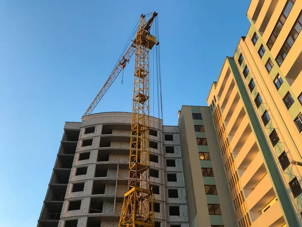 Bouwterrein Met Nieuwe Woningen Aanbouw — Stockfoto