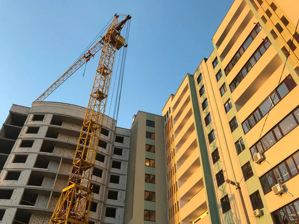 Bouwterrein Met Nieuwe Woningen Aanbouw — Stockfoto