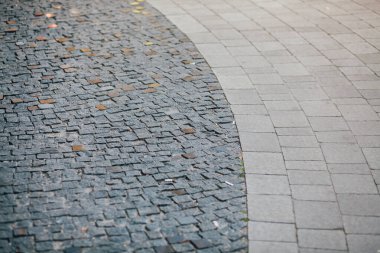 Gündüzleri şık bahçede çeşitli renklerde birbirine yakın köşeler.