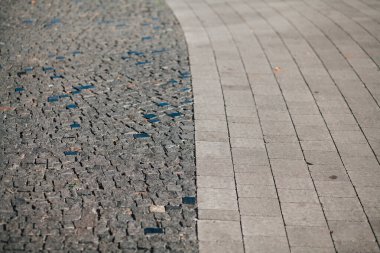 Gündüzleri şık bahçede çeşitli renklerde birbirine yakın köşeler.