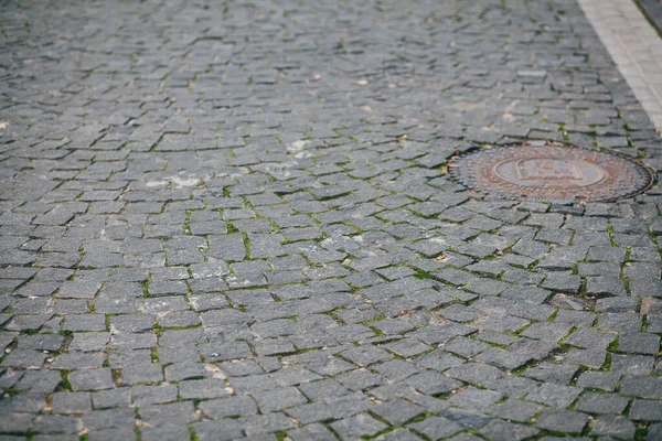 Geschachtelte Pflastersteine Verschiedenen Farben Schicken Garten Tagsüber — Stockfoto