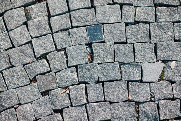 Geneste Straatstenen Van Verschillende Kleuren Chique Tuin Overdag — Stockfoto