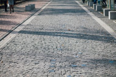Gündüzleri şık bahçede çeşitli renklerde birbirine yakın köşeler.