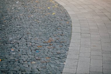 Gündüzleri şık bahçede çeşitli renklerde birbirine yakın köşeler.