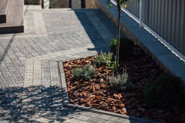 Kırsal kesimdeki modern evin dışında.