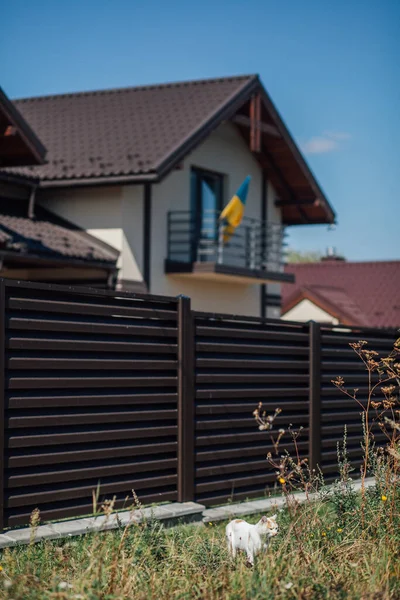 Yeni bir metal çitin parçası