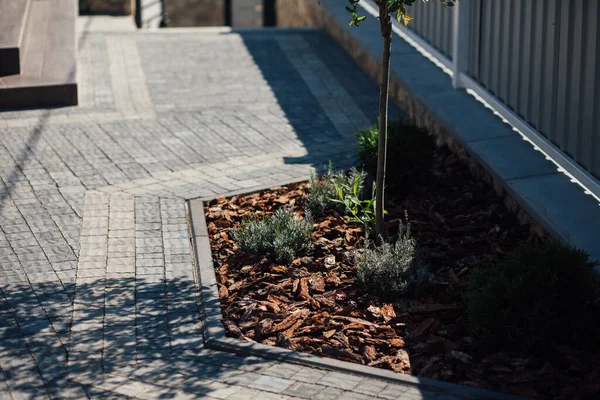 Kırsal kesimdeki modern evin dışında.