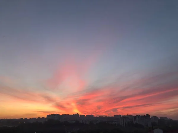 Blick Auf Die Stadt Des Sonnenuntergangs — Stockfoto