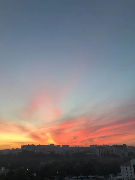 Blick Auf Die Stadt Des Sonnenuntergangs — Stockfoto