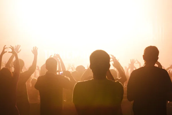 People silhouettes with concert — Stock Photo, Image