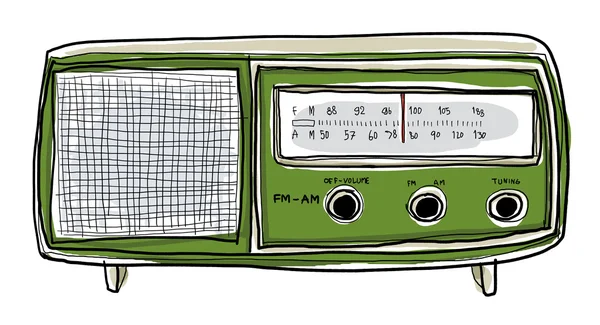 Radio starodawny Sztuka Malarstwo — Zdjęcie stockowe