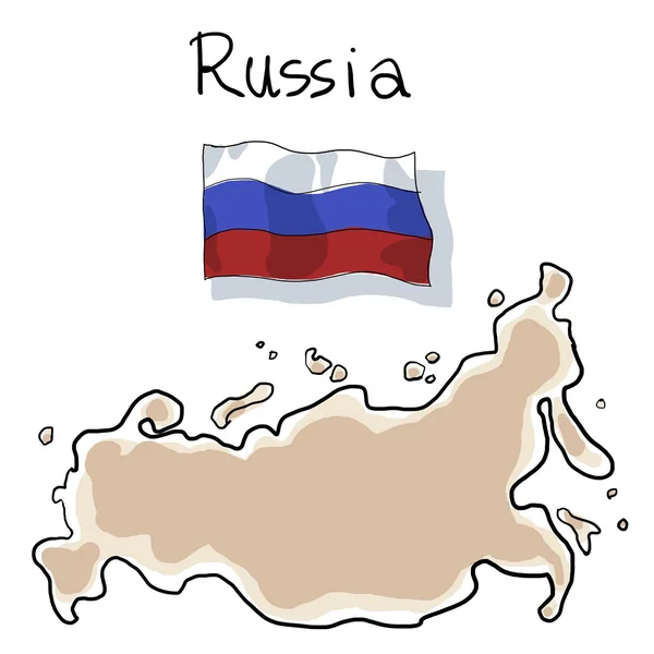 Falg e mapa da Rússia pintura por wacom — Fotografia de Stock