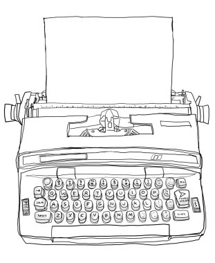 Mavi daktilo klasik Hat sanatı