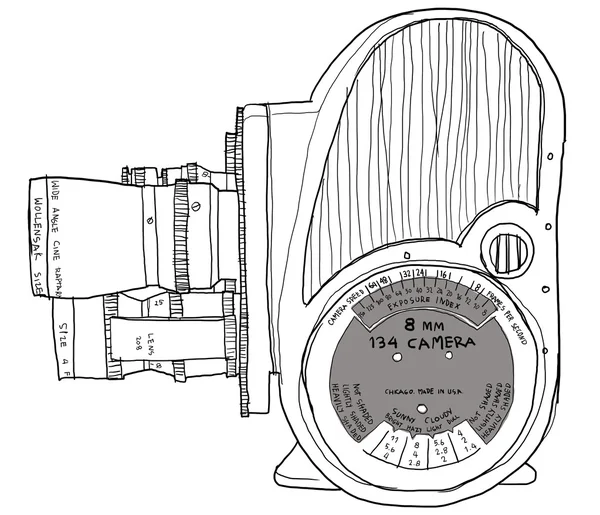 8 mm. cámara de cine arte pintura — Foto de Stock