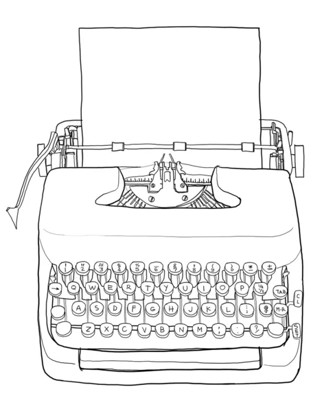 Crème Machine à écrire ligne art vintage — Photo