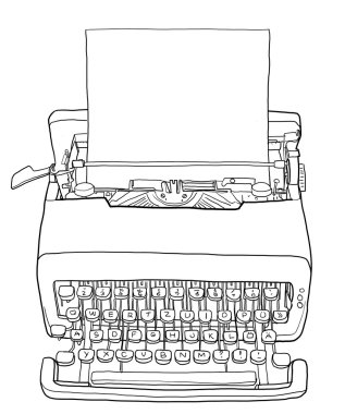 Kırmızı daktilo Kağıt Hat sanatı eski