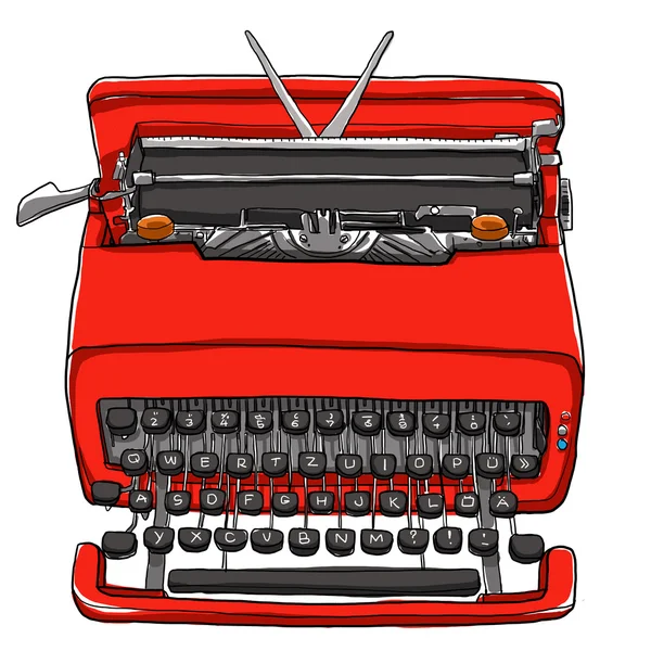 Red Typewriter velho — Fotografia de Stock