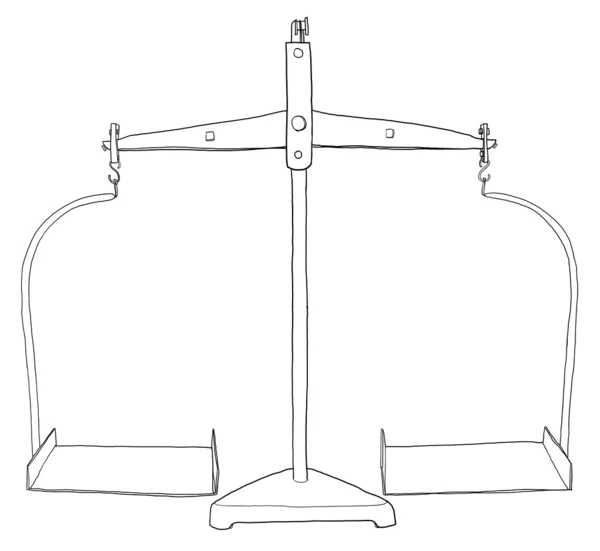 绿色老式天秤工业线条艺术 — 图库照片