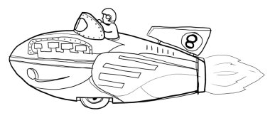 teneke roket vintage oyuncak Hat sanatı