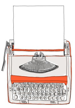 Daktilo iki ton kağıt vintage ile portakal krem