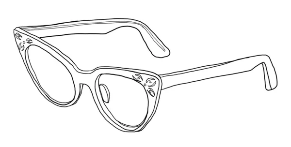 파란 고양이 눈 안경 라인 아트 — 스톡 사진