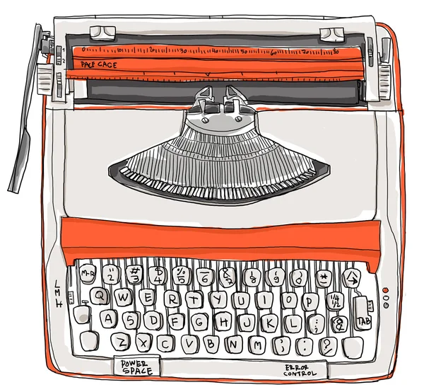 Máquina de escribir dos tonos crema naranja vintage — Foto de Stock