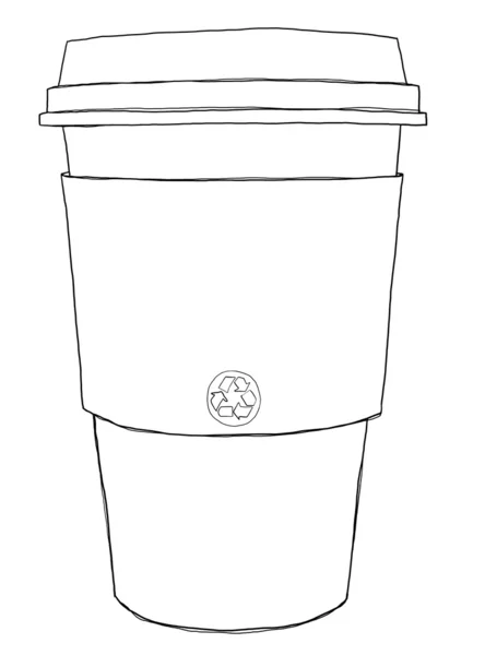 Coffee cup take away line art — Stock Photo, Image