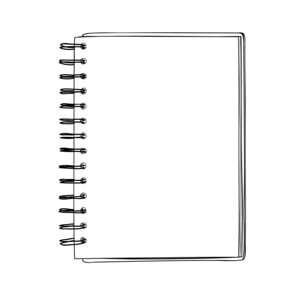 Cuaderno Dibujado Mano Lindo Línea Arte Vector Ilustración — Vector de stock