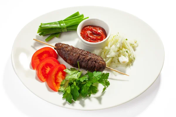 Kebab en groenten — Stockfoto