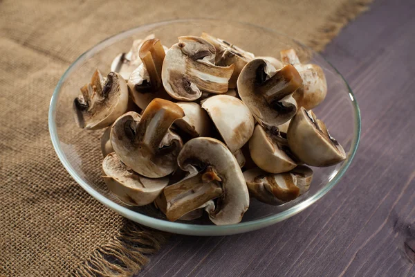 Mushrooms chopped — Stock Photo, Image