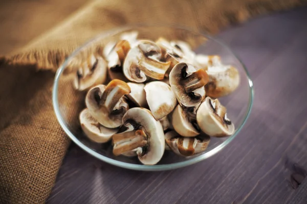 Mushrooms chopped — Stock Photo, Image